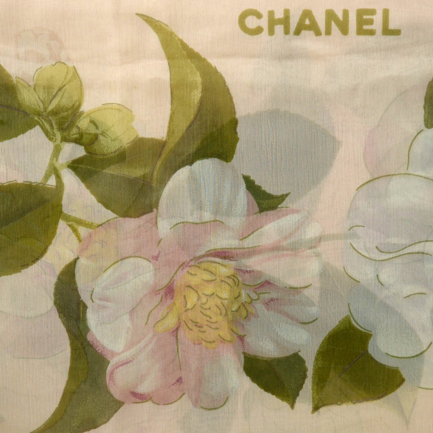 Silk Chiffon Camellia Scarf Pink