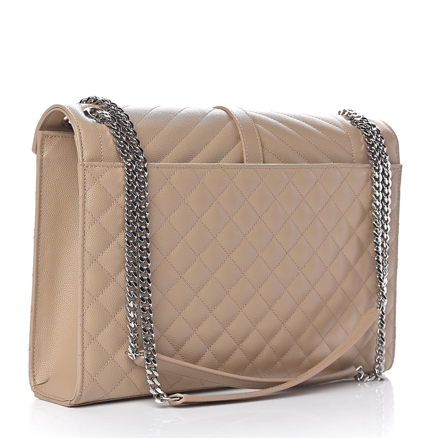 Grain De Poudre Large Tri-Quilt Monogram Satchel Dark Beige