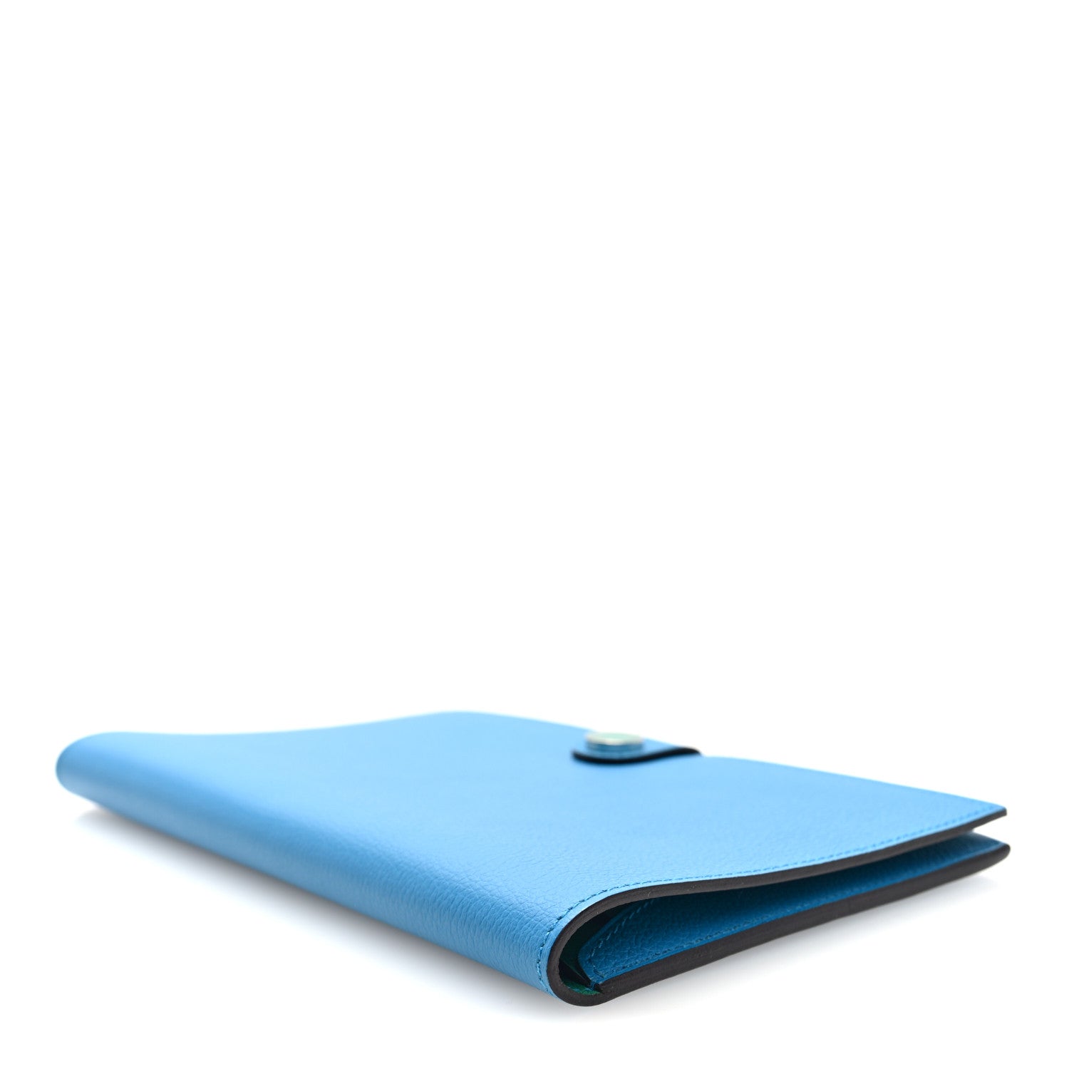 Hermes Evercolor Verso RMS Toutenmain Wallet Bleu Zanzibar Vert Vertigo 4 of 7