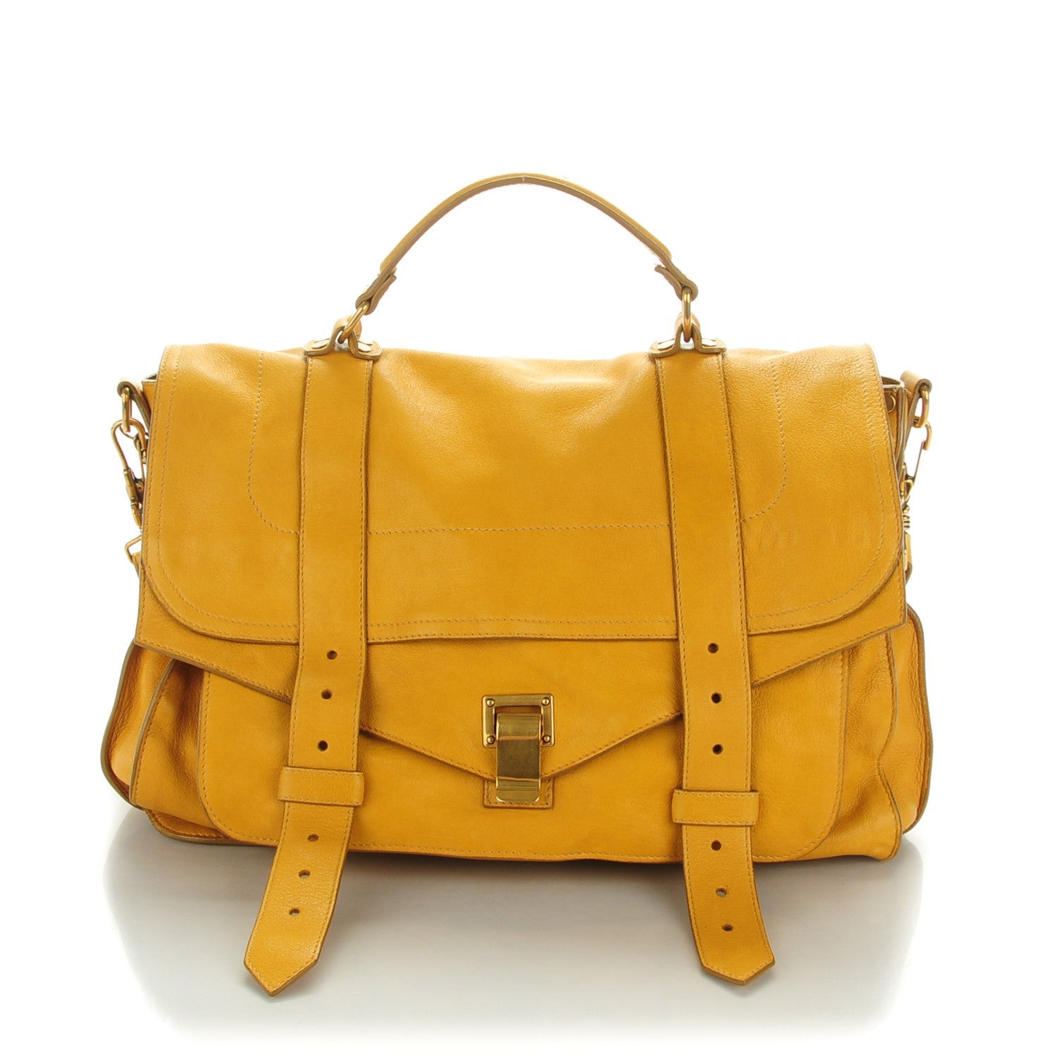 Proenza Schouler Lambskin Large PS1 Satchel Mustard 1 of 10