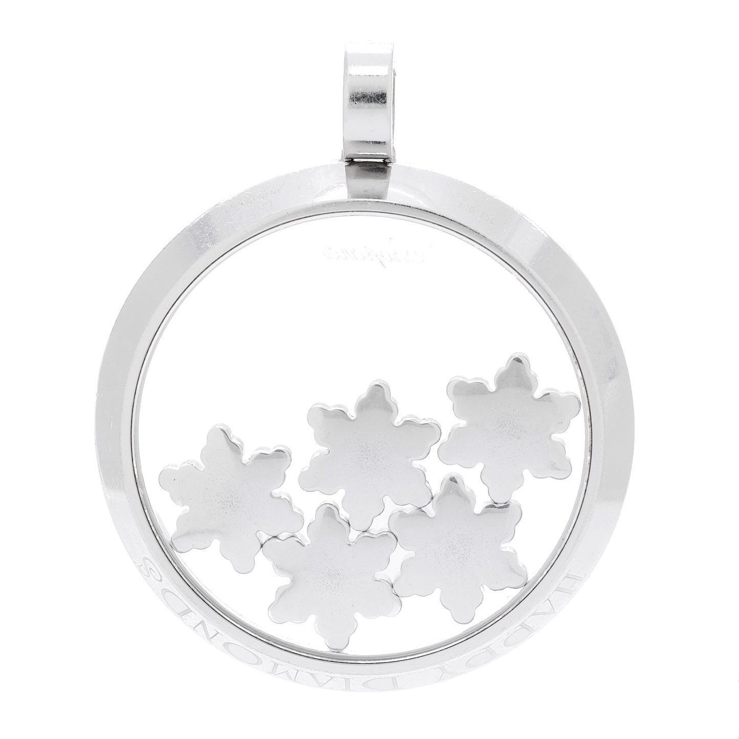 18K White Gold Diamond Happy Diamonds Five Snowflake Pendant