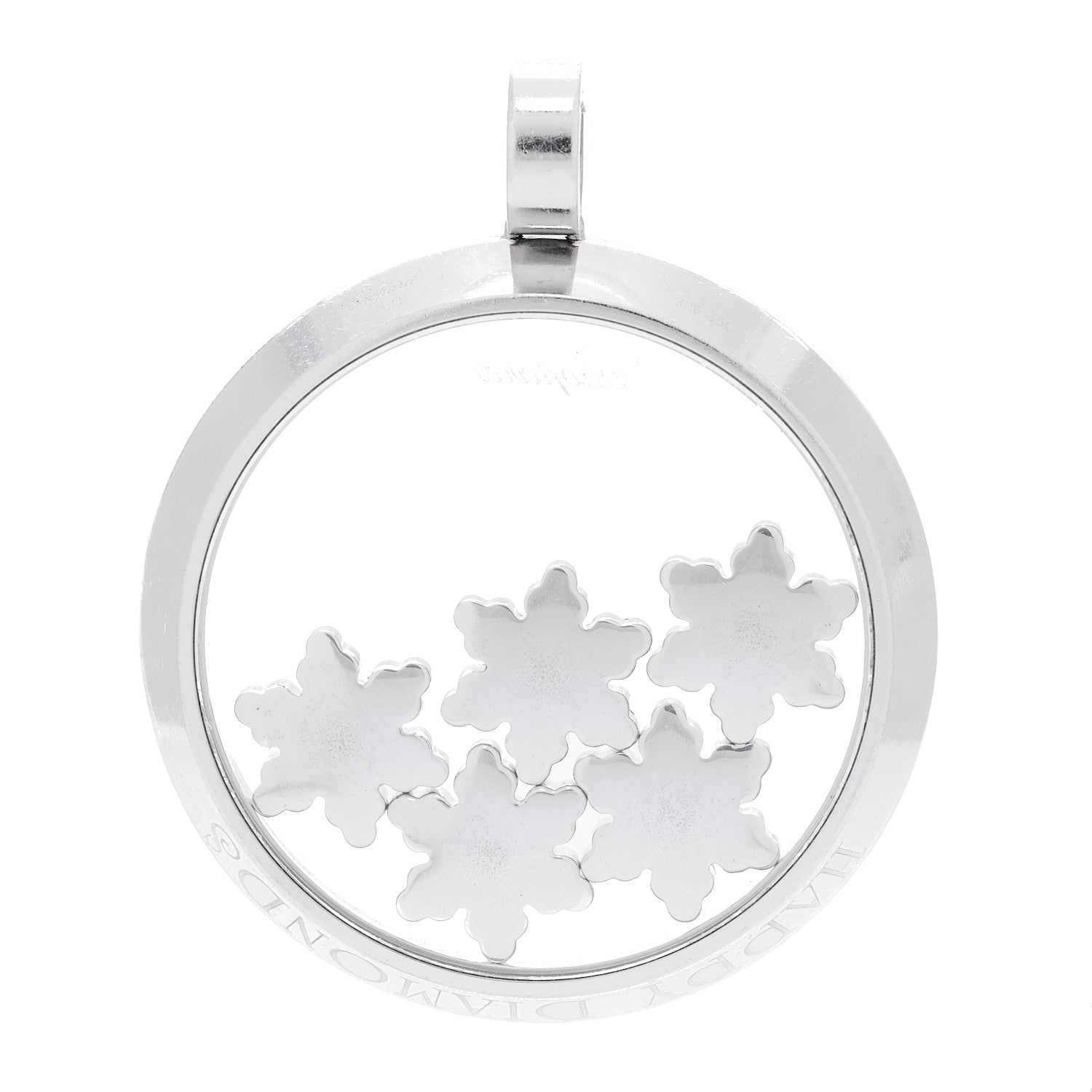 Chopard 18K White Gold Diamond Happy Diamonds Five Snowflake Pendant 3 of 5