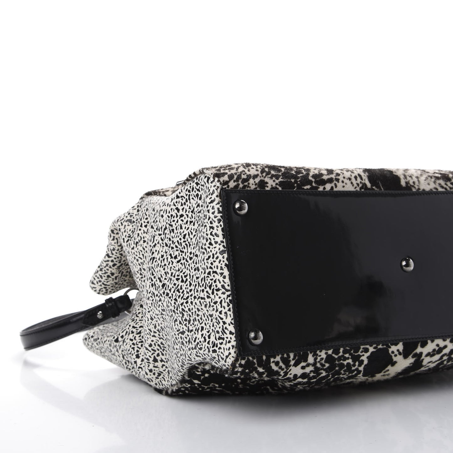 Calf Hair Patent Regular 2jours Tote Black White