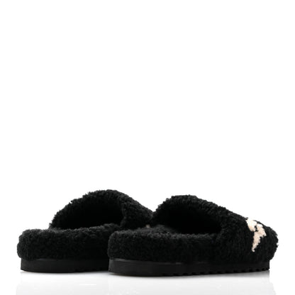 Louis Vuitton Shearling Monogram Giant Paseo Flat Comfort Mule 40 Black 5 of 9