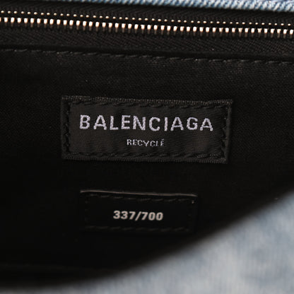 Balenciaga Denim Patchwork Small Hourglass Top Handle Bag Washed Blue 6 of 8