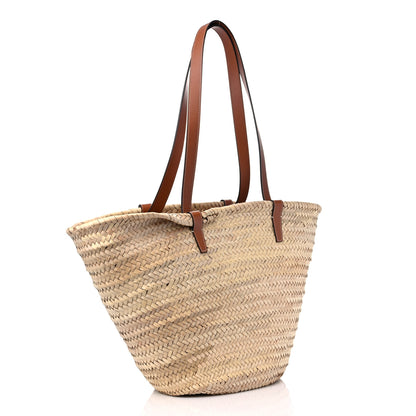 Celine Raffia Calfskin Triomphe Medium Panier Tan 3 of 11