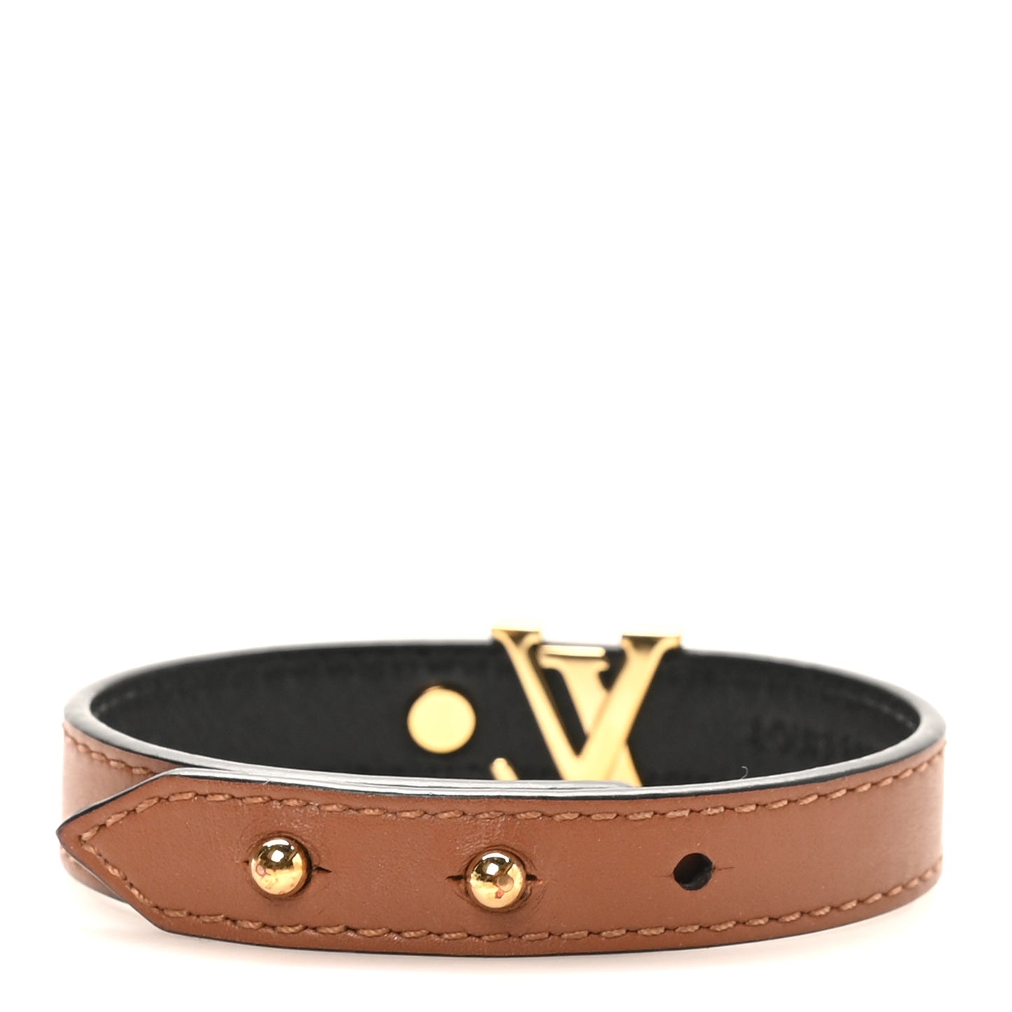 Calfskin LV Iconic Bracelet 19 Tan