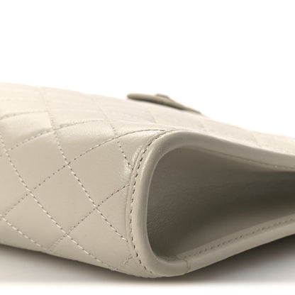 Saint Laurent Lambskin Quilted Monogram Baby Victoire Chain Clutch Blanc Vintage 10 of 10
