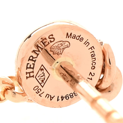 Hermes 18K Rose Gold Diamond Constance Amulettes Drop Earrings 4 of 6