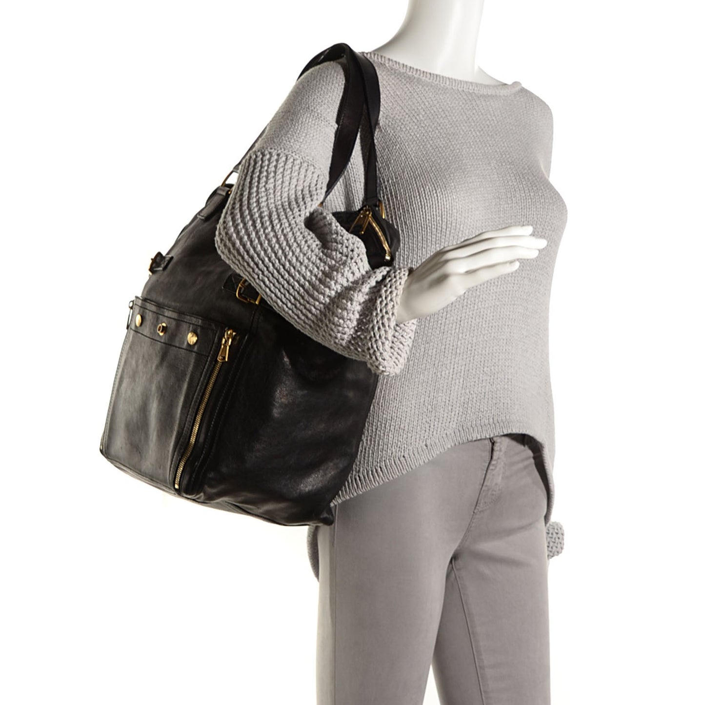 Calfskin XL Downtown Tote Black