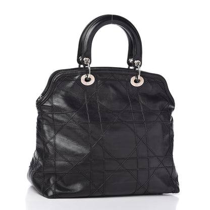 Christian Dior Lambskin Cannage Medium Granville Tote Black 3 of 10