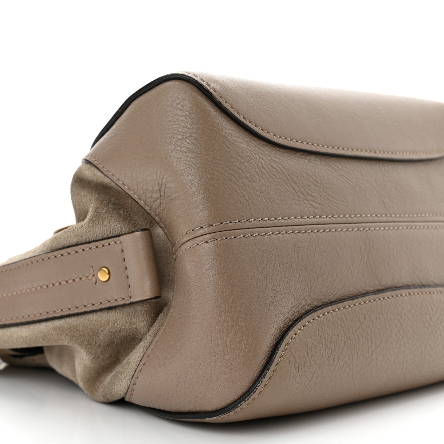 Suede Calfskin Small Owen Bucket Bag Motty Grey