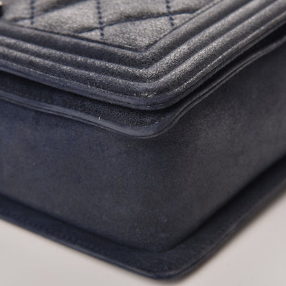 Chanel Goatskin Quilted Medium Gentle Boy Flap Navy Blue 11 of 17