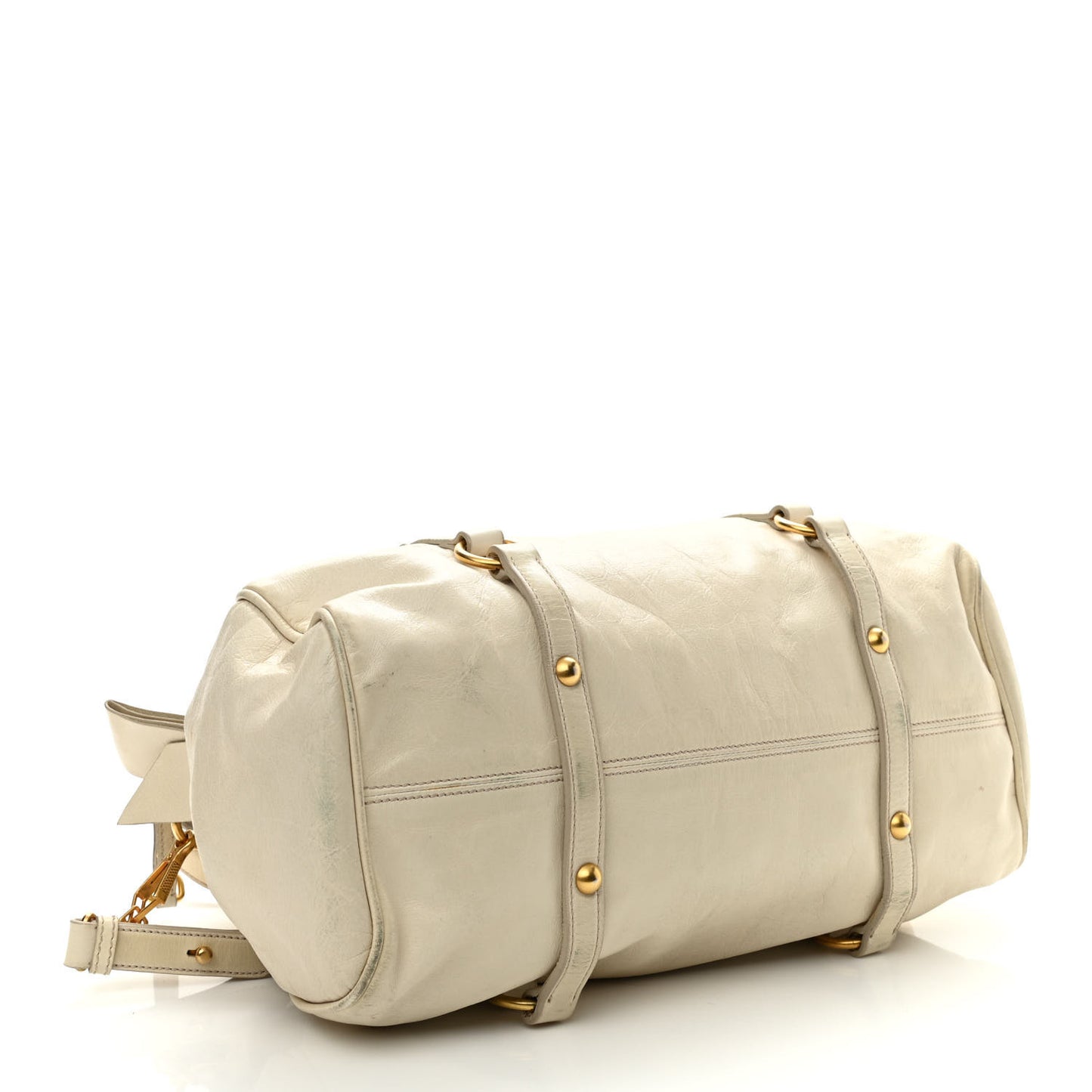 Vitello Lux Medium Bow Bag Talco