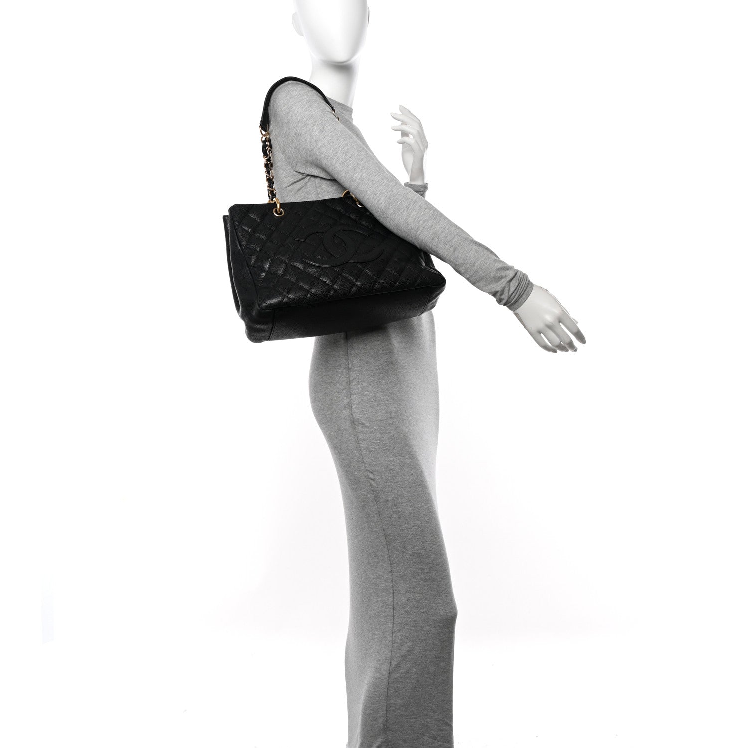 Chanel Caviar Quilted Grand Shopping Tote GST Black 2 of 14