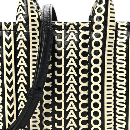 Marc Jacobs Calfskin The Micro Monogram Tote Black White 7 of 9