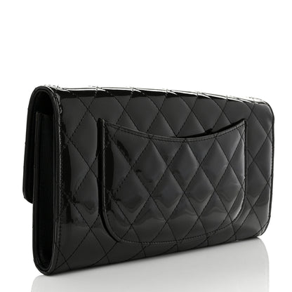 Chanel Striated Patent Quilted Travel Wallet Black 3 of 9
