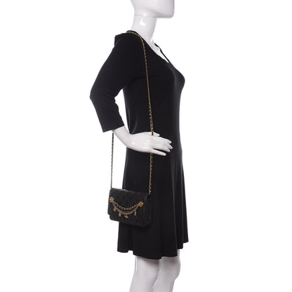 Chanel Lambskin Quilted Egyptian Amulet Wallet On Chain WOC Black 2 of 9