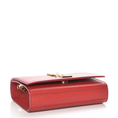 Saint Laurent Grain De Poudre Small Monogram Kate Satchel Red 4 of 7