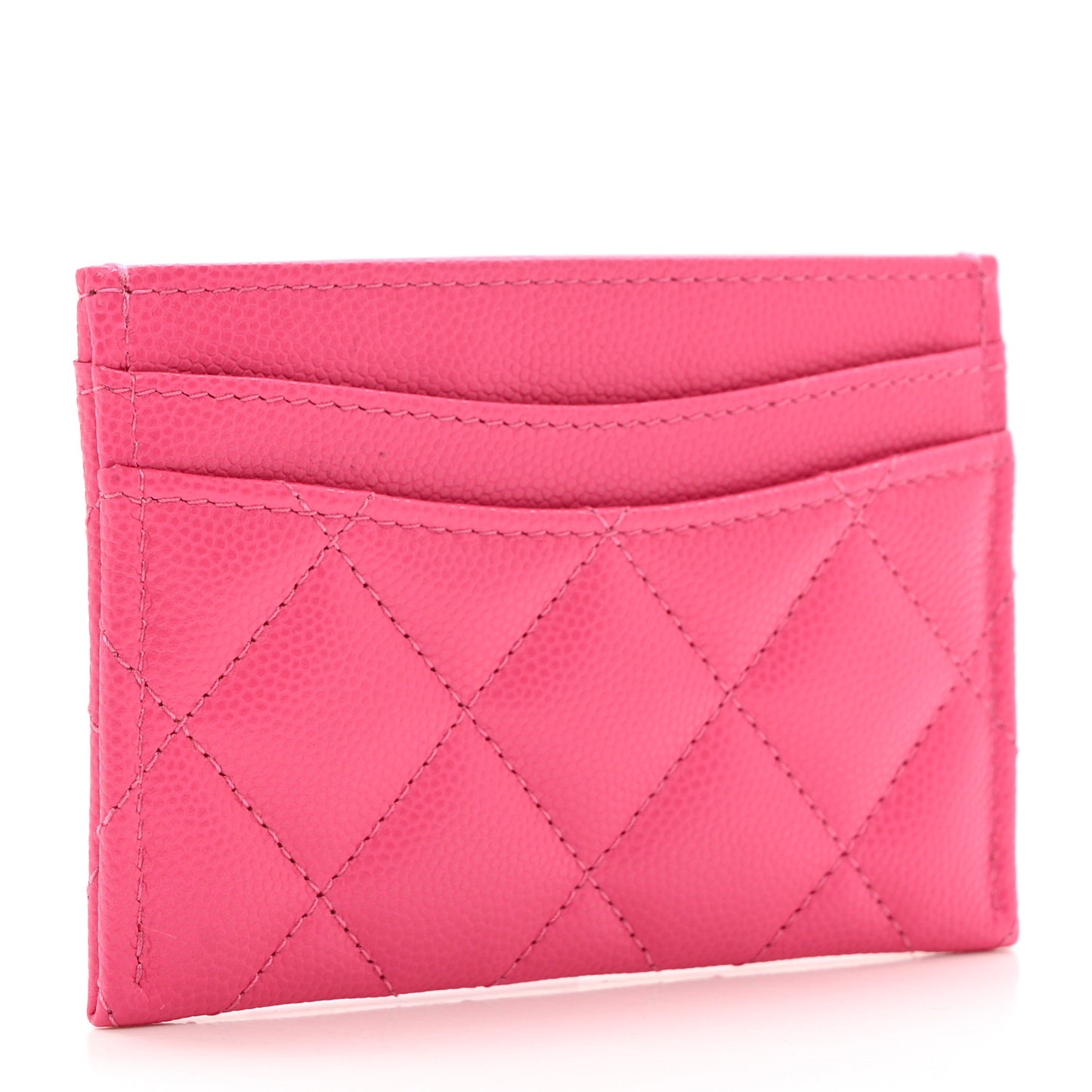 Caviar Quilted Card Holder Pink