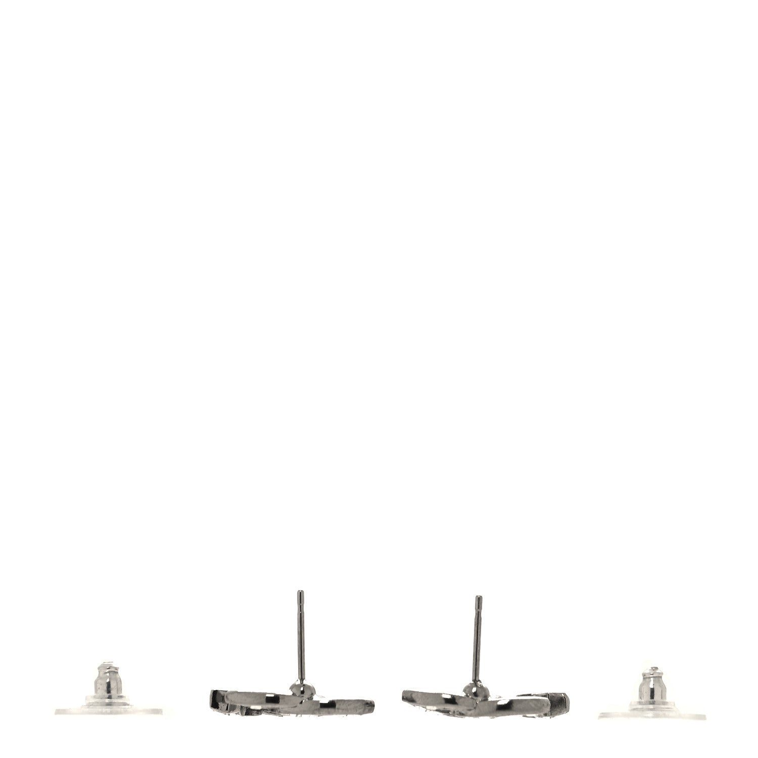 Chanel Crystal CC Starfall Earrings Silver 3 of 5