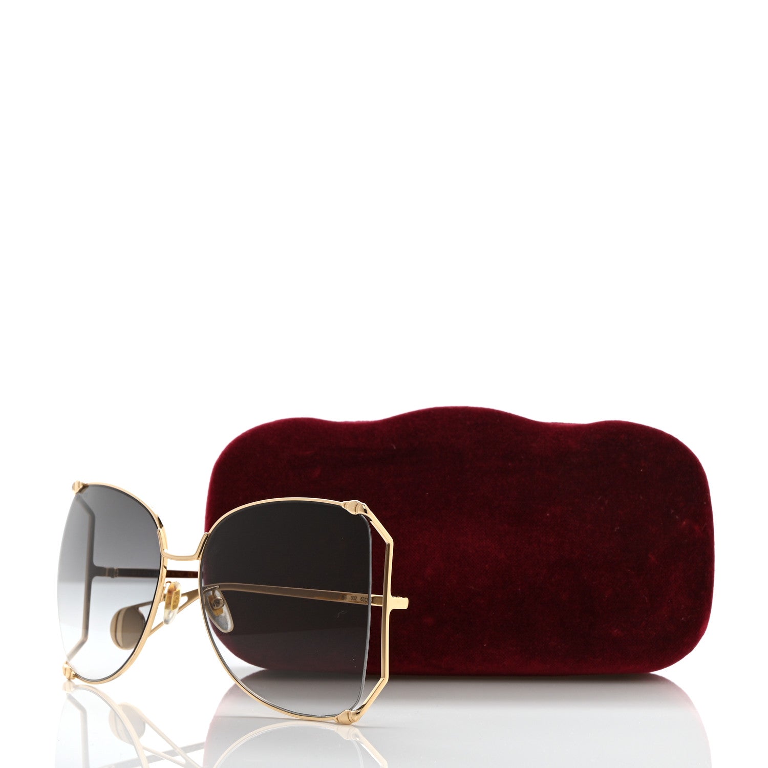 Gucci Oversized Round Sunglasses GG0252S Gold Brown 9 of 9