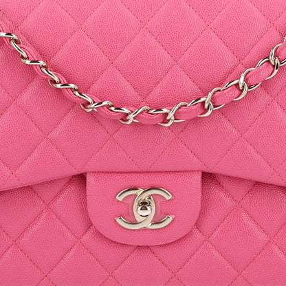 Chanel Caviar Quilted Jumbo Double Flap Pink 9 of 11