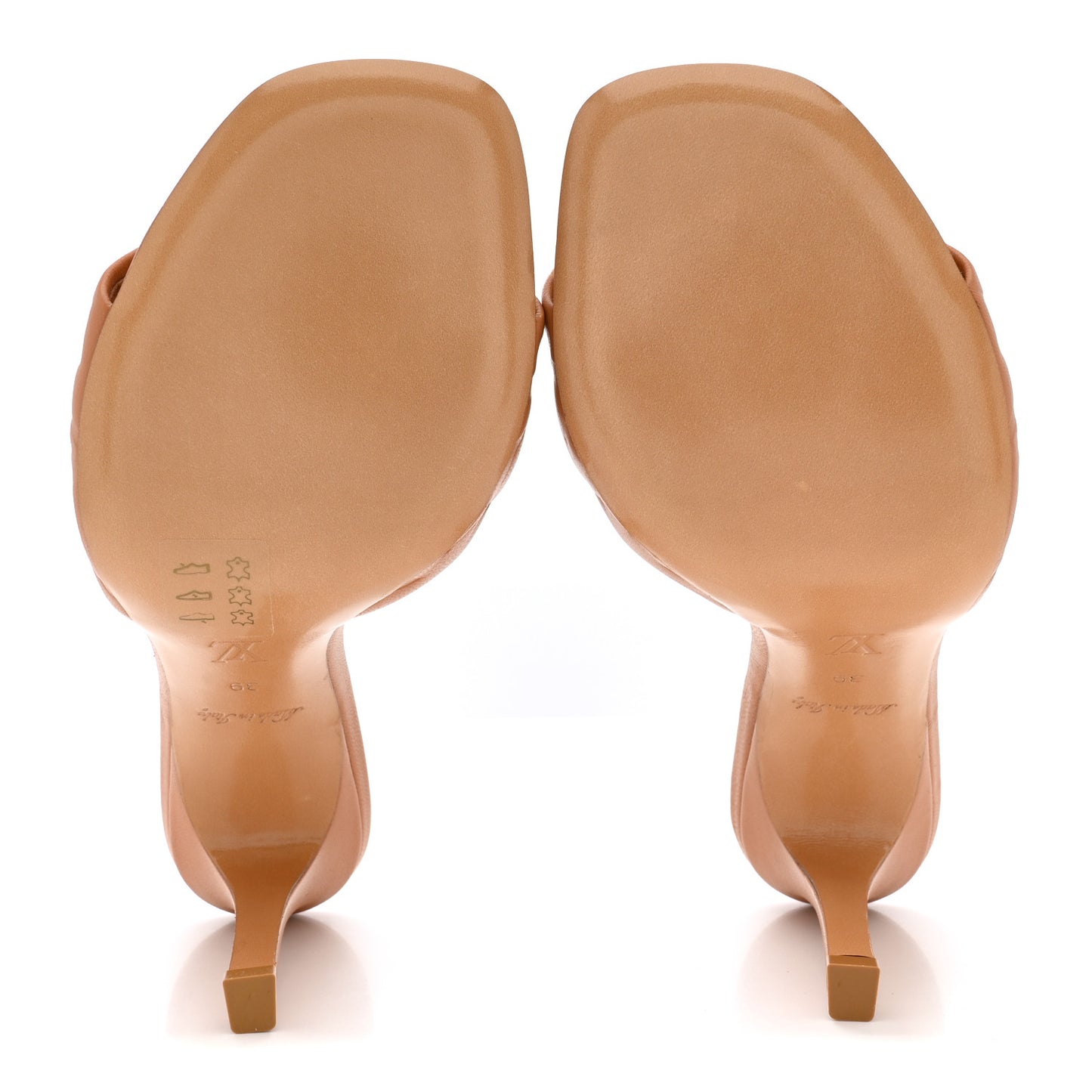Lambskin Embossed Monogram Revival Mules 39 Peche Beige