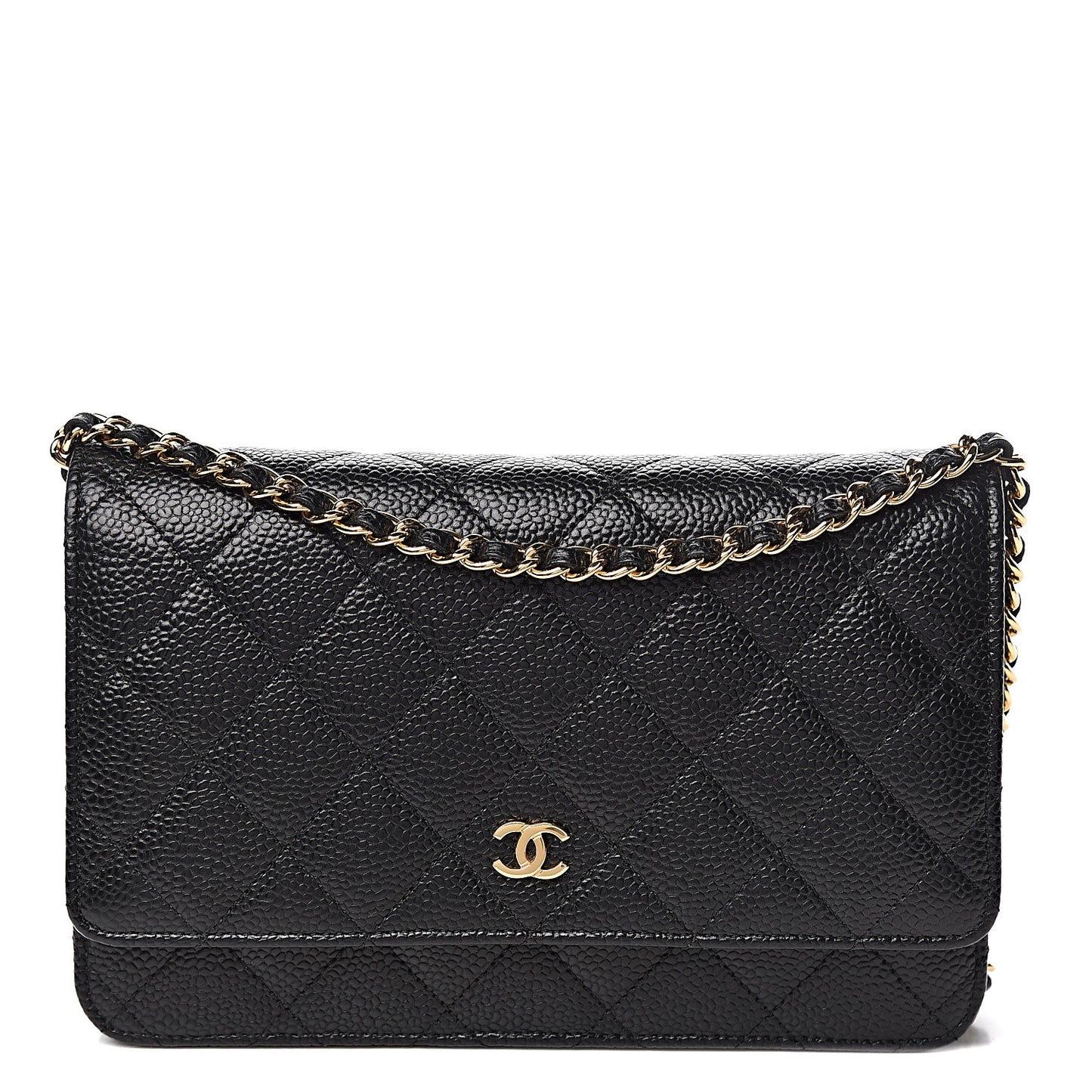 Caviar Quilted Wallet On Chain WOC Black