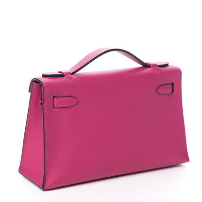 Hermes Swift Kelly Pochette Clutch Rose Pourpre 3 of 10
