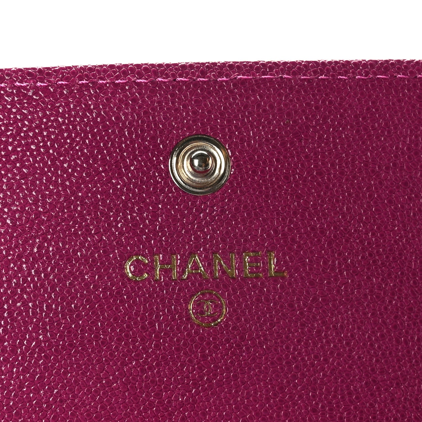 Caviar Quilted Large Boy Gusset Flap Wallet Fuchsia