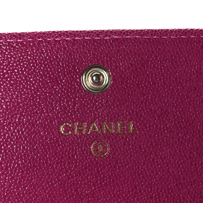 Chanel Caviar Quilted Large Boy Gusset Flap Wallet Fuchsia 7 of 9
