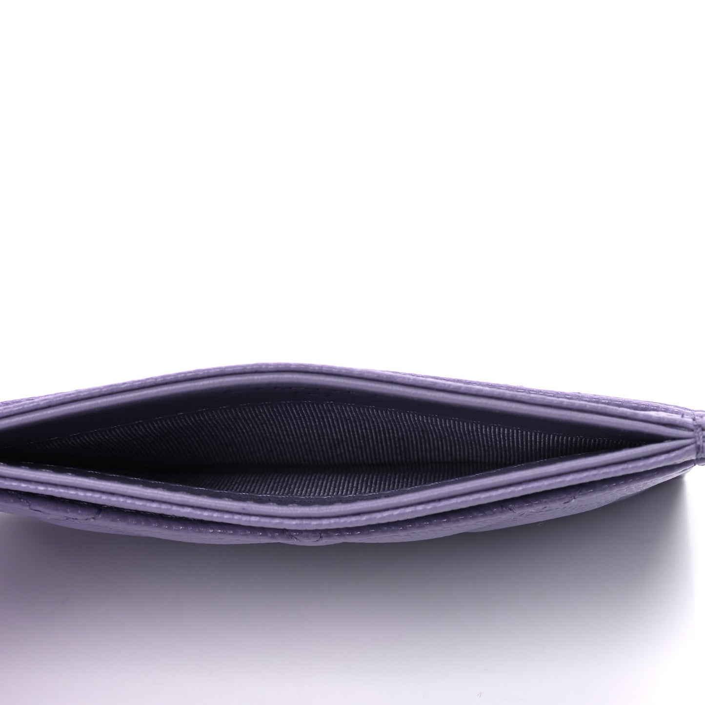 Caviar Quilted Card Holder Purple