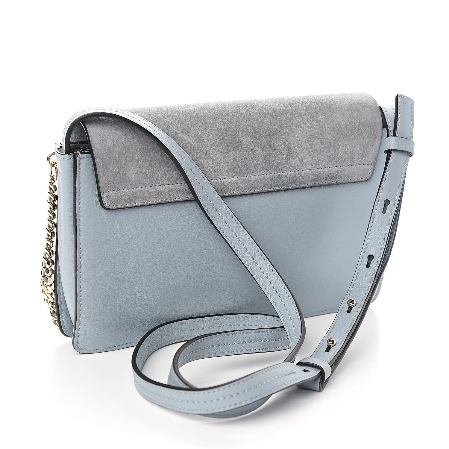 Chloe Suede Calfskin Small Faye Shoulder Bag Fresh Blue 2 of 11