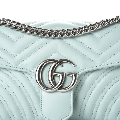 Gucci Calfskin Matelasse Small GG Marmont Shoulder Bag Water Green 11 of 11