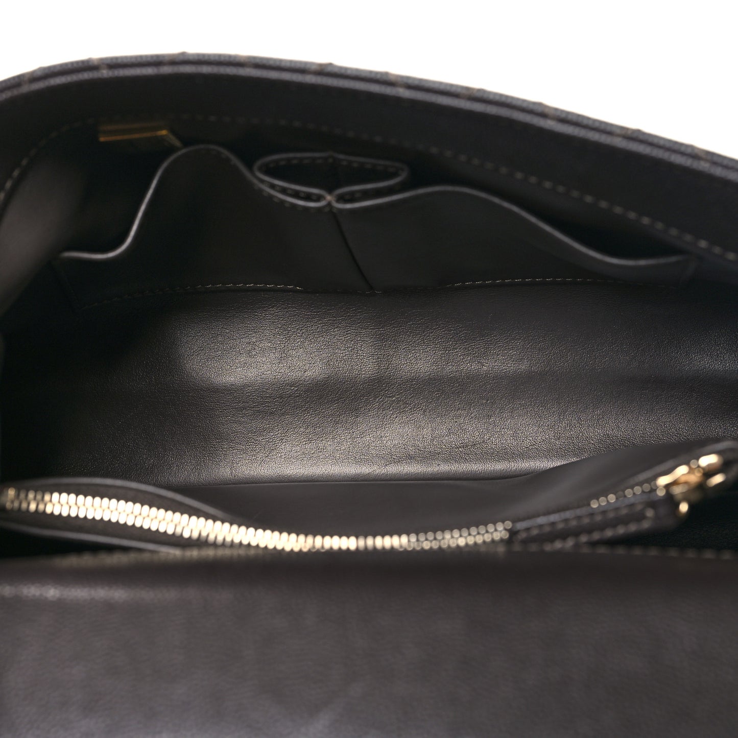 Caviar Contrast Stitch Small Coco Chain Handle Flap Dark Grey