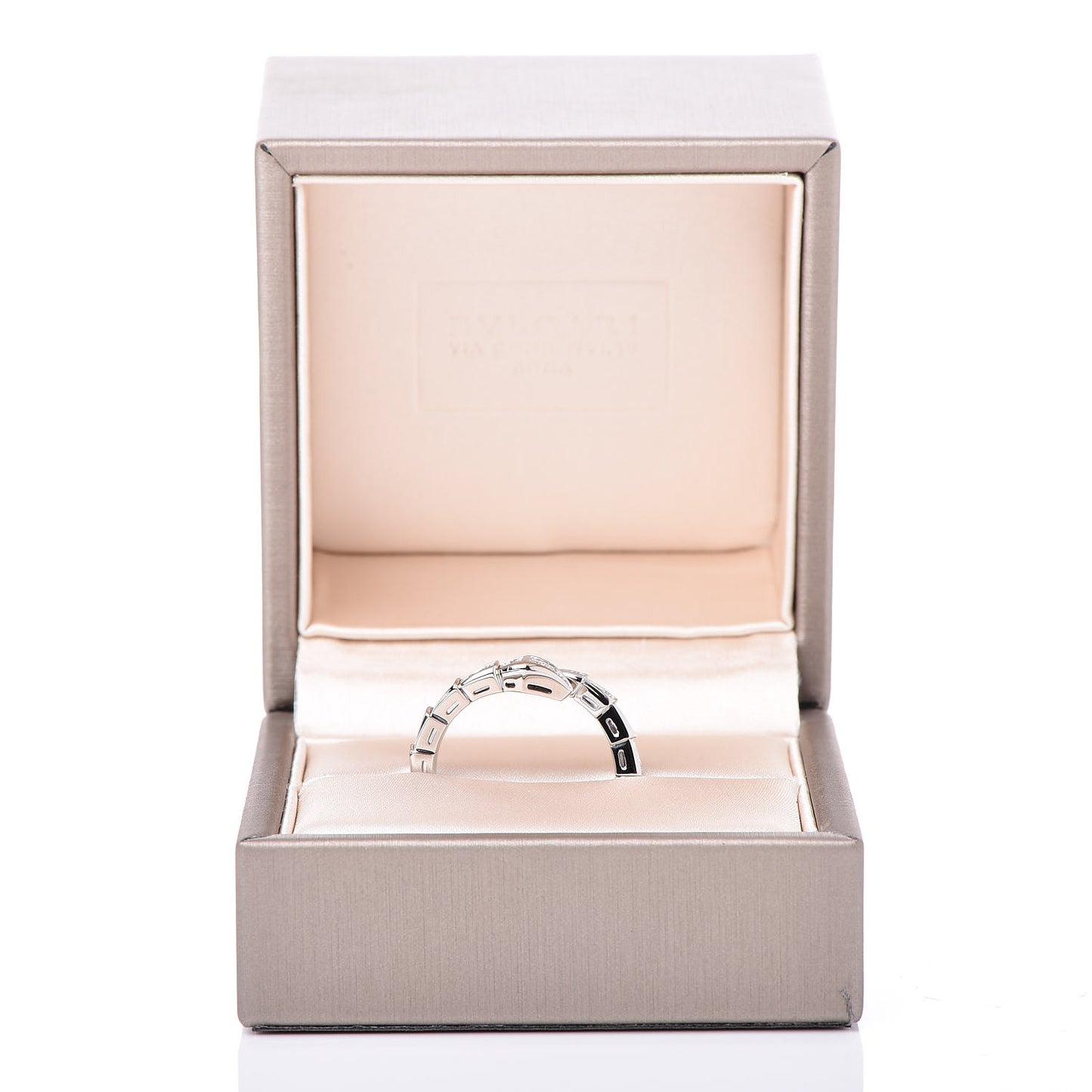 18K White Gold Diamond Serpenti Viper Pave Ring L
