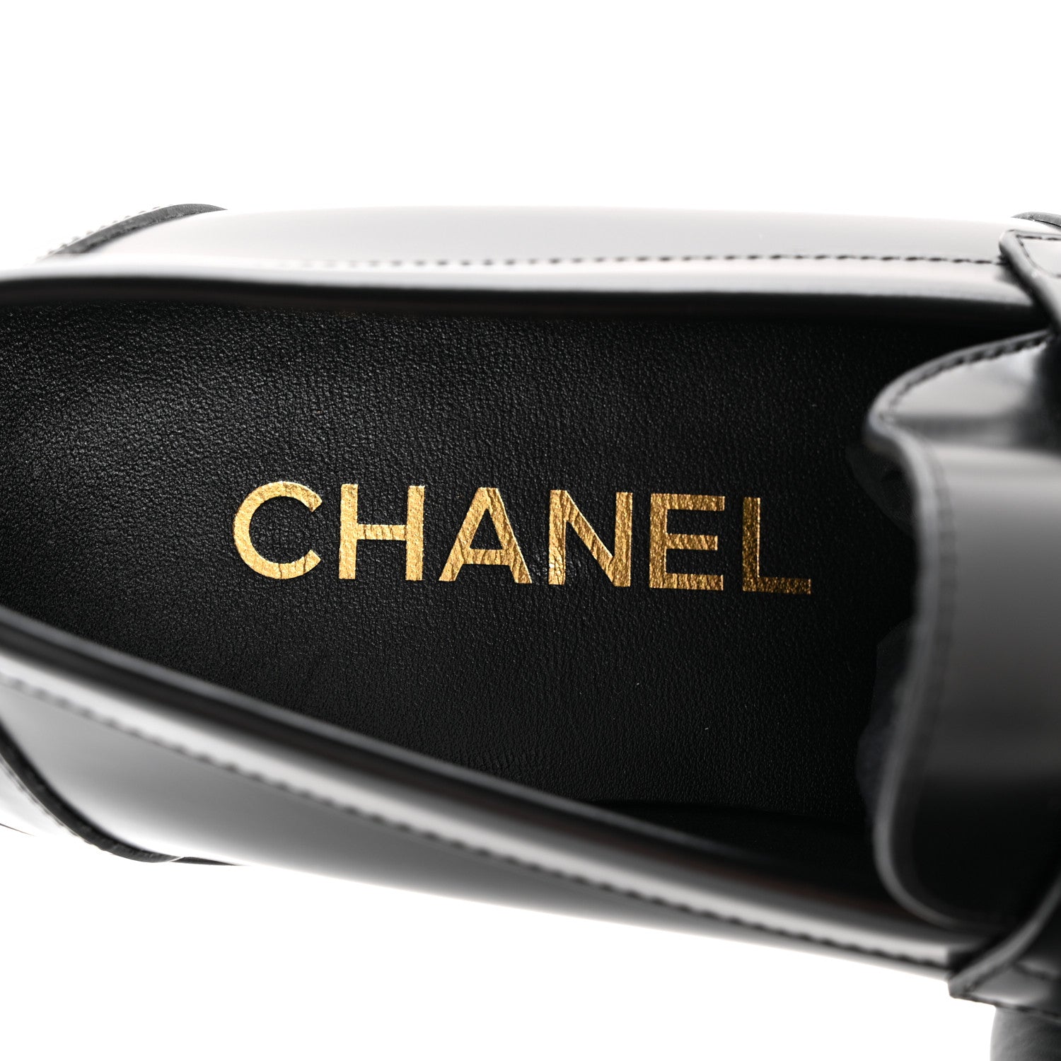 Chanel Shiny Calfskin CC Loafers 36 Black White 8 of 12
