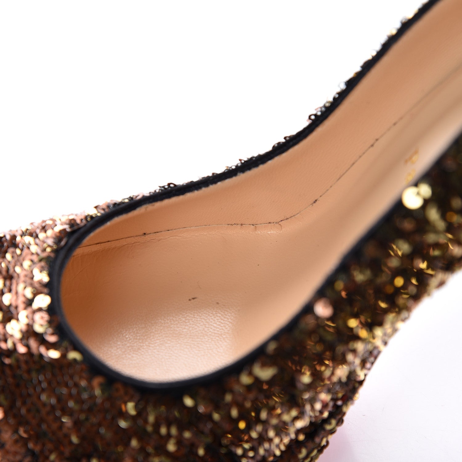 Christian Louboutin Paillette Sequin Bianca 140 Pumps 39 Gold 9 of 9
