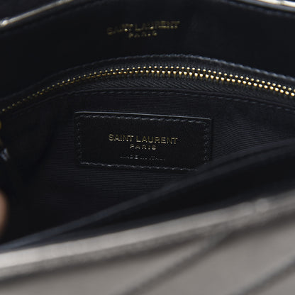 Saint Laurent Metallic Calfskin Y Quilted Monogram Toy Loulou Crossbody Bag Piombo 5 of 10