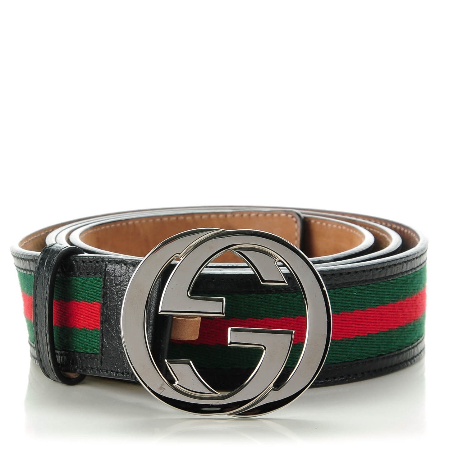 Leather Web Interlocking G Belt 120 48 Black