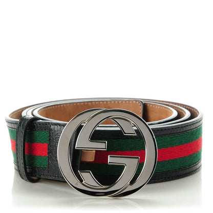 Gucci Leather Web Interlocking G Belt 120 48 Black 1 of 6