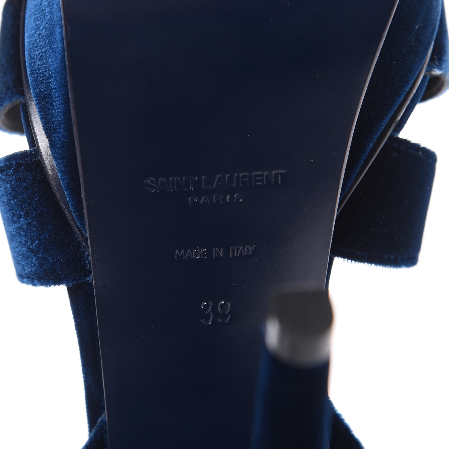 Saint Laurent Velvet Tribute 105 Platform Sandals 39 Bleuette 8 of 9