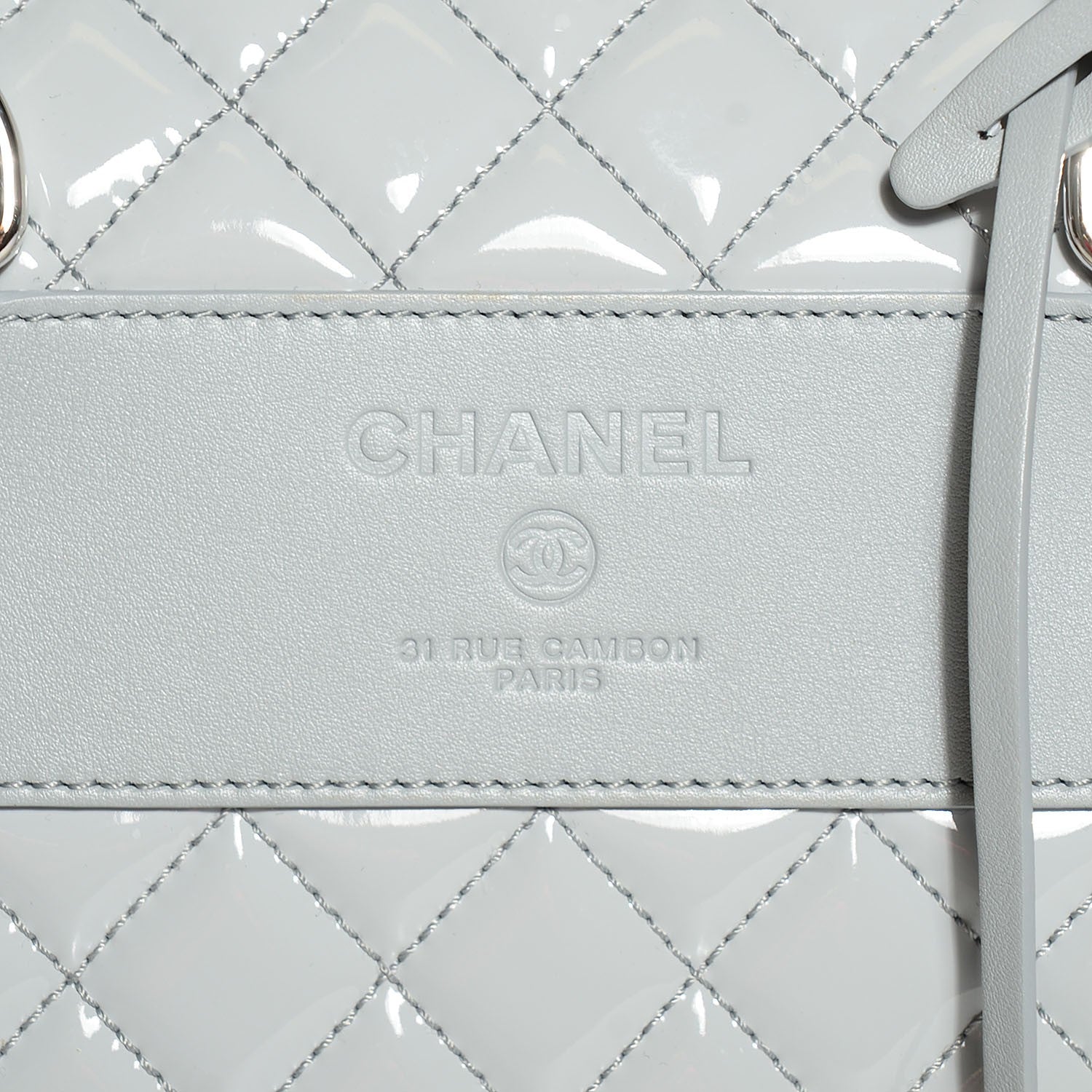 Chanel Vinyl Calfskin Viaggio Travel Bag Light Grey 4 of 8