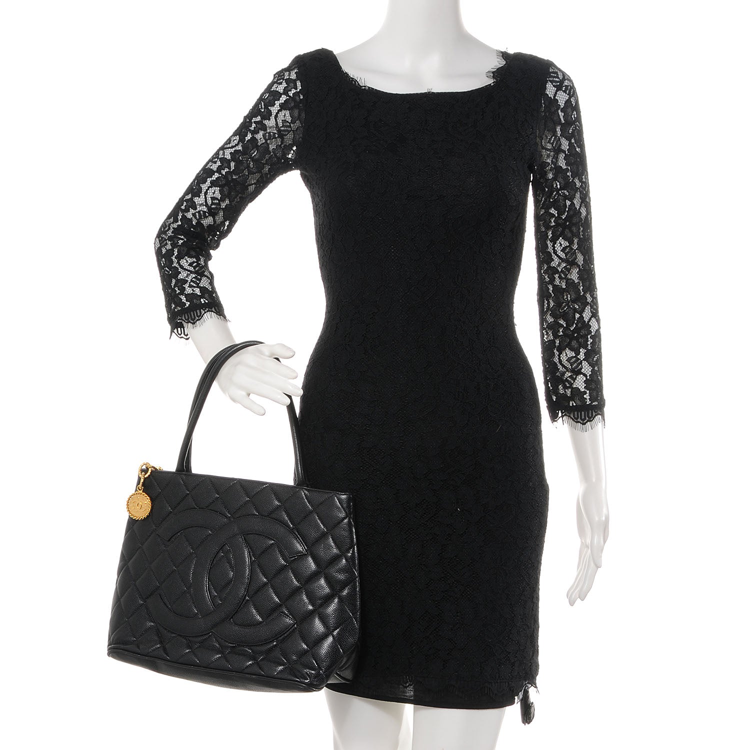 Chanel Caviar Medallion Tote Black 2 of 7