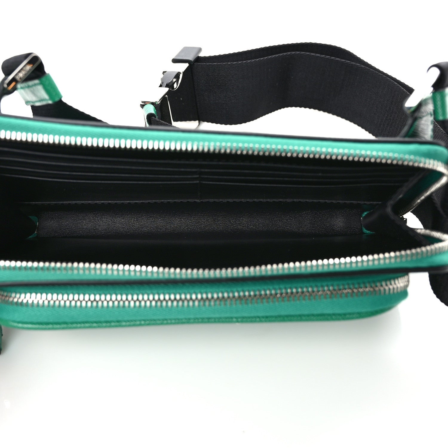 Prada Saffiano Travel Double Zip Belt Bag Mango 5 of 9
