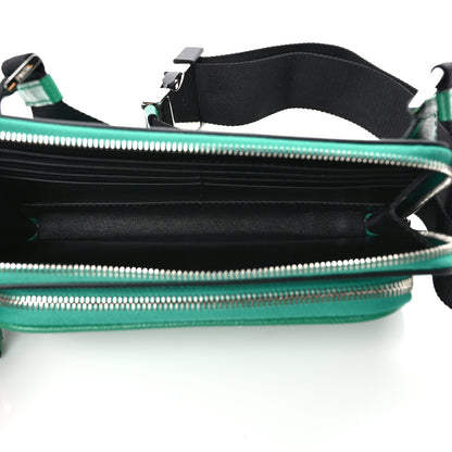 Prada Saffiano Travel Double Zip Belt Bag Mango 5 of 9