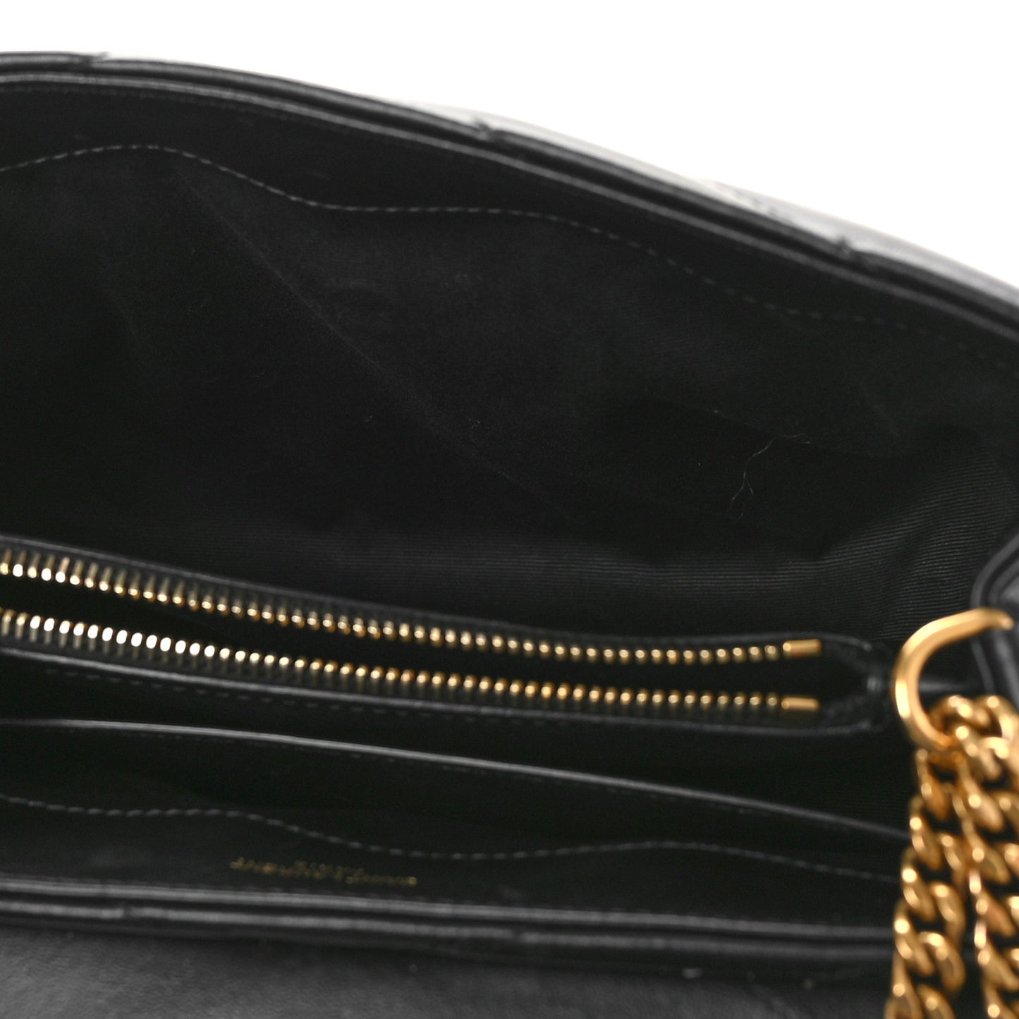 Calfskin Y Quilted Monogram Small Loulou Chain Satchel Black
