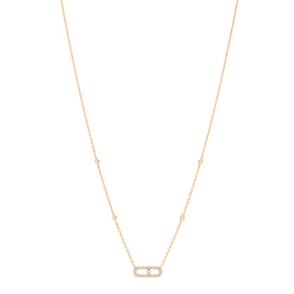 Messika 18K Rose Gold Diamond Move Uno Pave Necklace 1 of 4