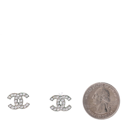 Chanel Crystal CC Earrings Silver 2 of 5